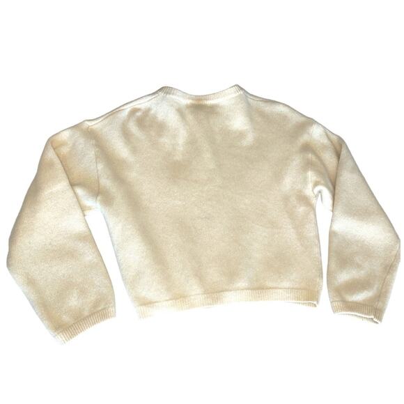 Vintage L'Eau Vive Cream Embellished Cardigan Sweater size Small - Picture 4 of 10